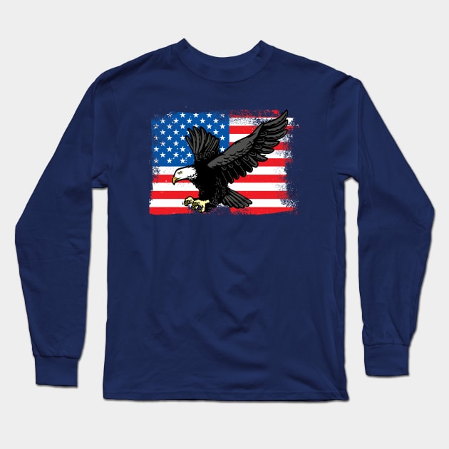 Patriotic Eagle Long Sleeve T-Shirt by Graphico